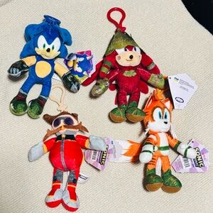 Sonic Prime Set of 4 Plush Key Clip Characters
